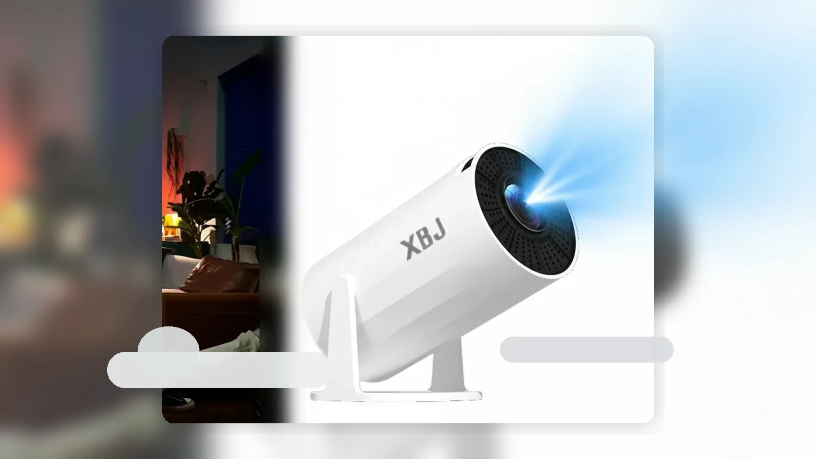 Compact projector on a clean surface for safe lens care