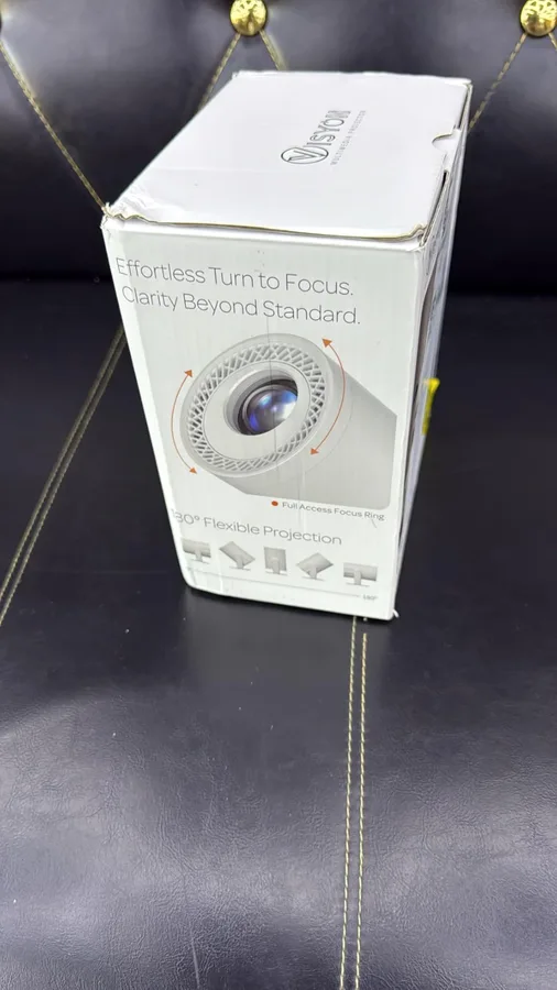 Amazon customer photo showing the TURN1-style rotating projector body on its box