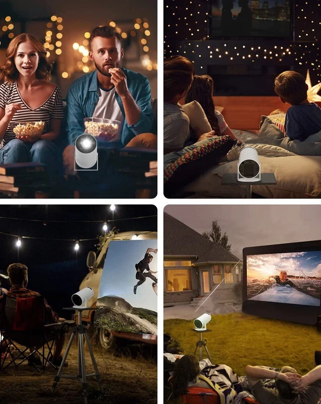 HY300Pro portable Android projector for indoor and outdoor movie nights